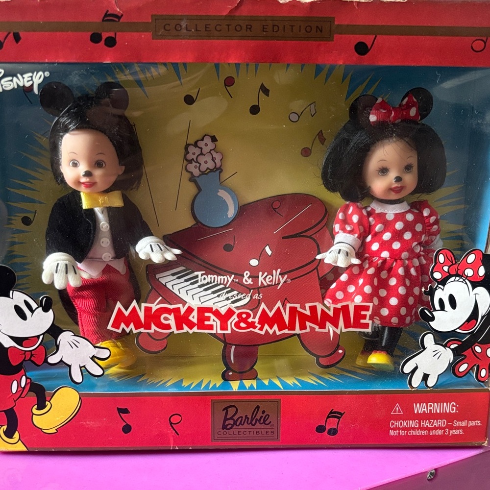 Disney Mickey & Minnie Dolls with Red and Black Outfits